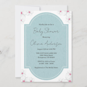 Invitation élégante de baby shower Bleu