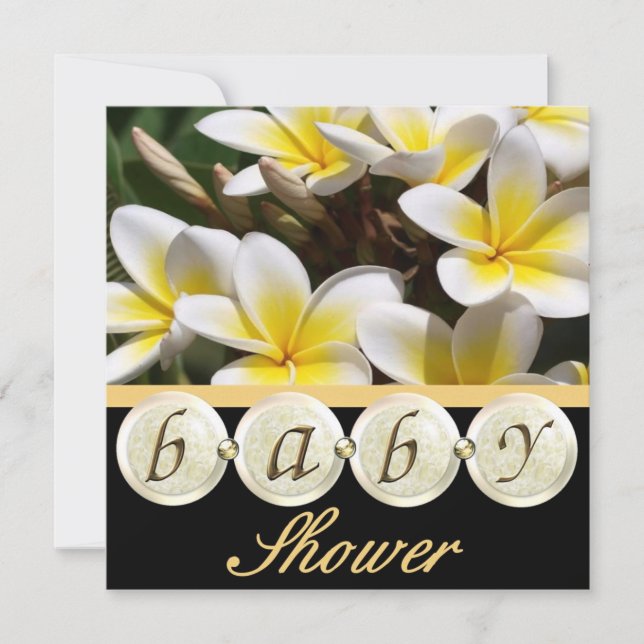 Invitation élégante de baby shower de Frangipani (Devant)