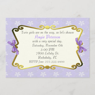 Invitation élégante de baby shower de lavande