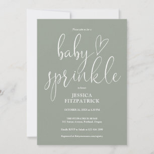 Invitation élégante de baby sprinkle au code QR to