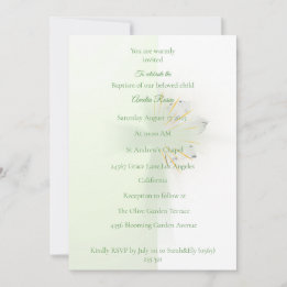 Invitation élégante de baptême à croix florale abs