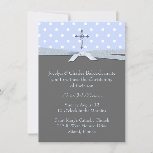 Invitation élégante de baptême de bébé (Devant)