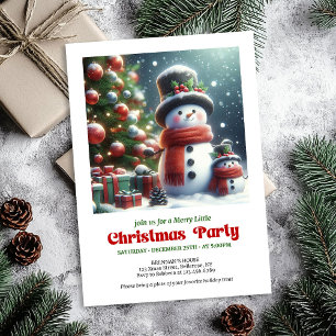 Invitation élégante de bonhomme de neige de Noël p