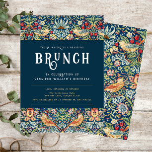 Invitation élégante de brunch bleu de William Morr