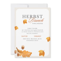 Invitation élégante de brunch d'automne Crème & Or