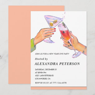 Invitation élégante de cocktail pour le réveillon