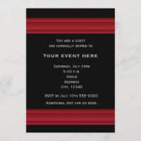 Invitation élégante de couleur noire et rouge pour