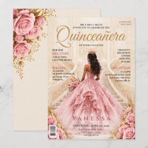 Invitation élégante de couverture de magazine pour