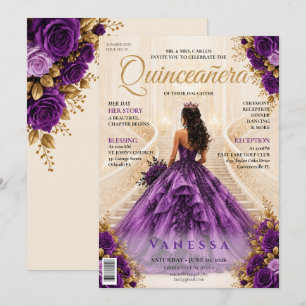 Invitation élégante de couverture de magazine pour