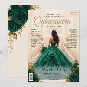 Invitation élégante de couverture de magazine pour