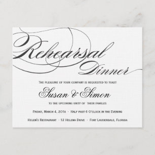 Invitation élégante de dîner de répétition de