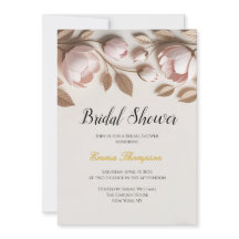 Invitation élégante de douche de mariée florale