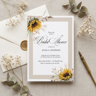 Invitation élégante de douche de mariée florale d'