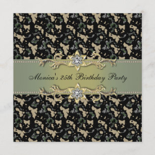 Invitation élégante de fête Cammo