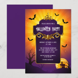 Invitation élégante de fête costumée gothique pour