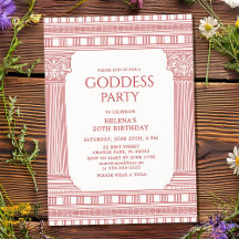 Invitation élégante de fête de déesse en rose