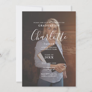 Invitation élégante de fête de fin d'études avec p