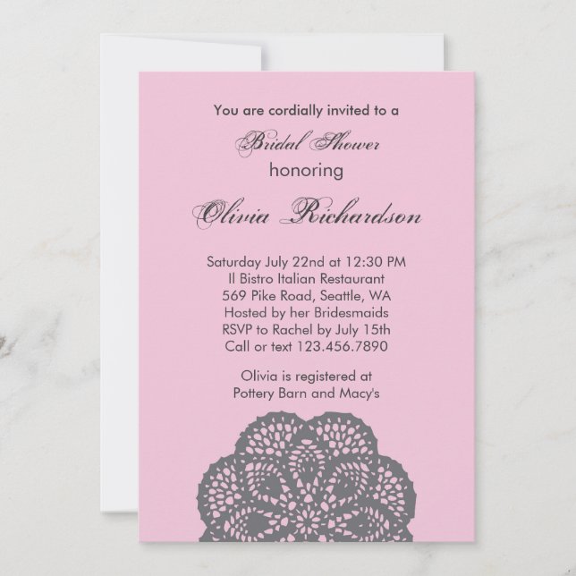 Invitation élégante de Fête de la mariée (Devant)