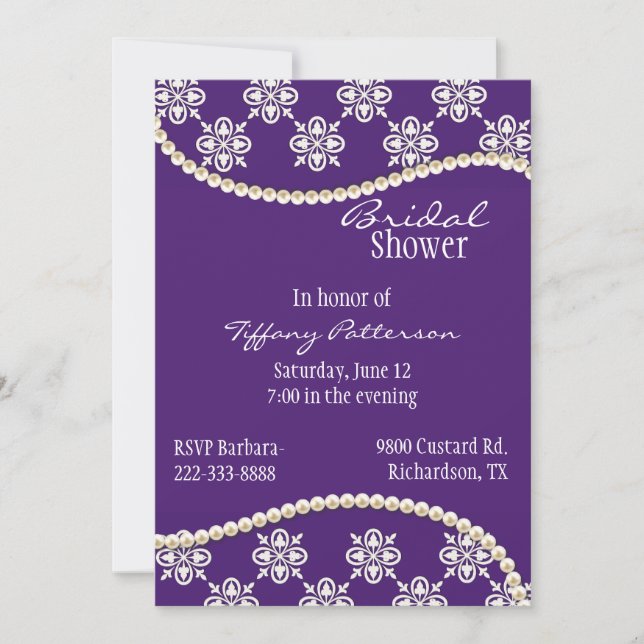 Invitation élégante de Fête de la mariée de (Devant)