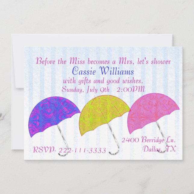 Invitation élégante de Fête de la mariée de (Devant)