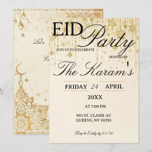 Invitation élégante de fête de l'Aïd dans le style