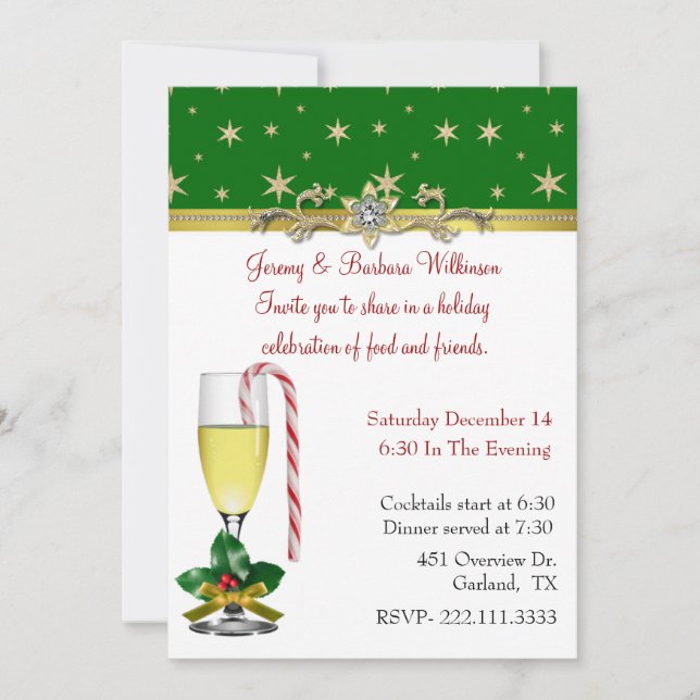 Invitation élégante de fête de Noël (Devant)