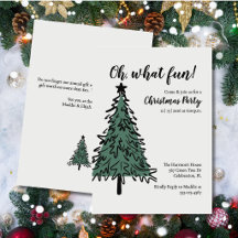 Invitation élégante de fête de Noël avec arbre de