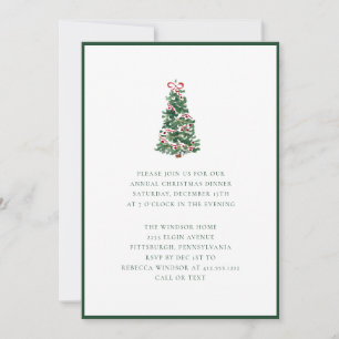 Invitation élégante de fête de Noël avec un arbre