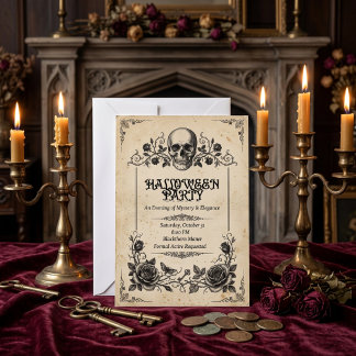 Invitation élégante de fête d'Halloween gothique v