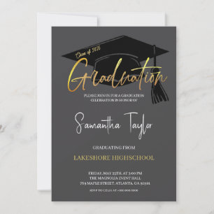 Invitation Élégante de la fête de graduation
