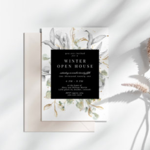 Invitation élégante de maison ouverte Fleur Floral