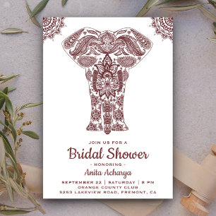 Invitation élégante de mariage avec éléphant au he