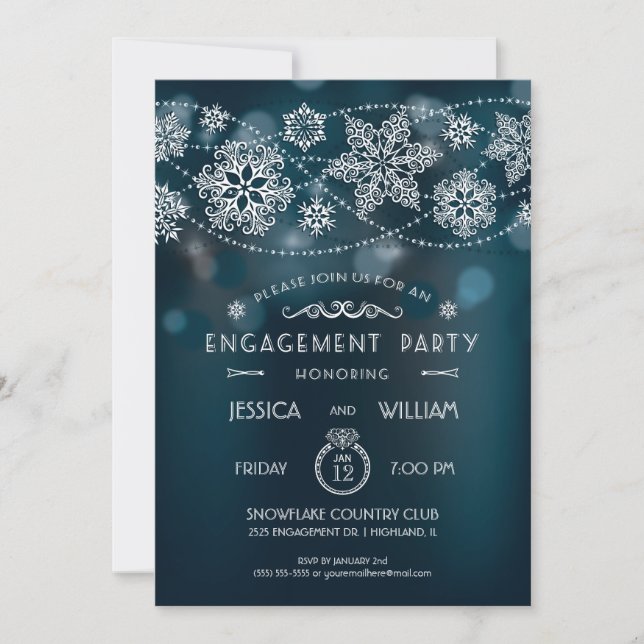 Invitation élégante de partie de fiançailles de (Devant)