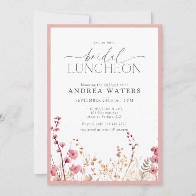 Invitation élégante de petit déjeuner de mariage a (Devant)