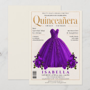 Invitation élégante de Quinceanera à la couverture