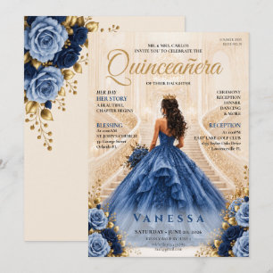 Invitation élégante de Quinceanera à la couverture