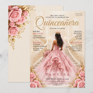 Invitation élégante de Quinceanera à la couverture