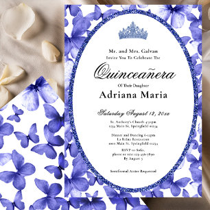Invitation élégante de Quinceanera aux papillons b