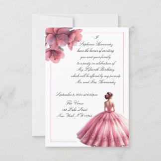 Invitation élégante de Quinceañera pour princesse 