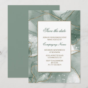 Invitation élégante de soirée d'affaires verte pou