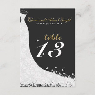 Invitation Élégante dentelle blanche Mariage robe Table 13