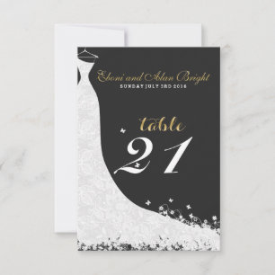 Invitation Élégante dentelle blanche Mariage robe Table 21