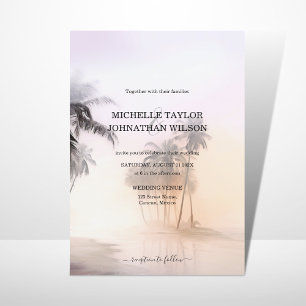 Invitation Elégante Destination Moderne Mariage Palm Beach