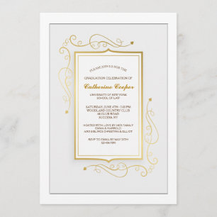 Invitation élégante d'obtention du diplôme de