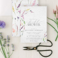 Élégante douche de mariée fleur sauvage aquarelle 