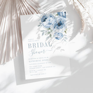 Invitation élégante douche nuptiale bleu poussiéreux