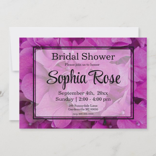 Invitation Élégante douche nuptiale magenta rose (Devant)