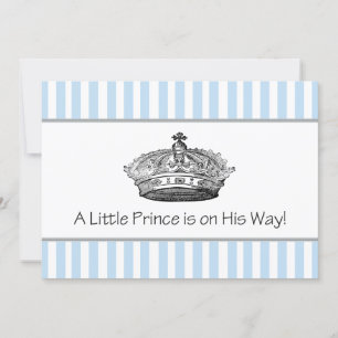 Invitation Elégante douche pour bébé Prince Bleu