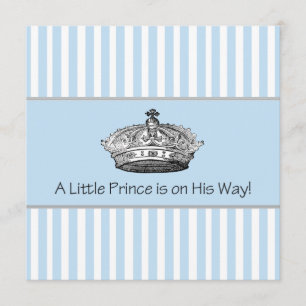 Invitation Elégante douche pour bébé Prince Bleu