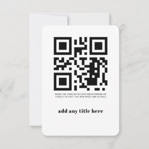 Invitation élégante du code QR personnalisé modern